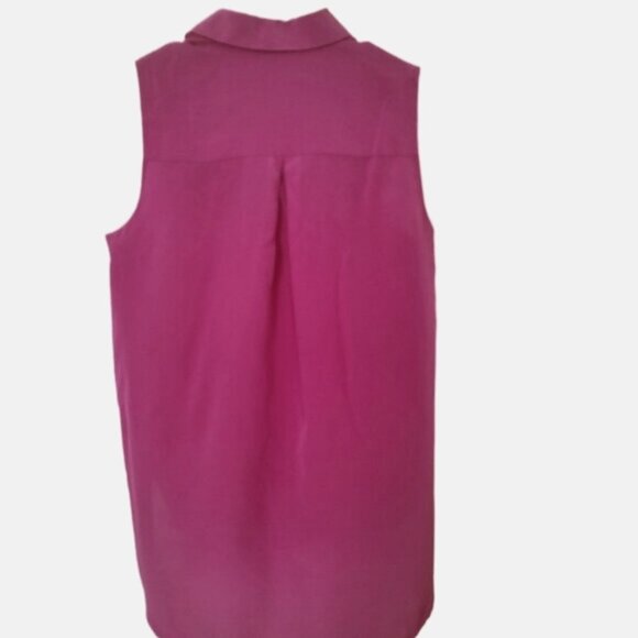 Vince Magenta sleeveless silk button-down blouse XS - Picture 4 of 8